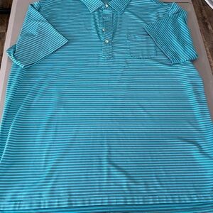 COPY - Peter Millar XXL Men's Striped Polo Shirt - Teal
